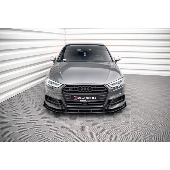 Street Pro Első Splitter V.1 + Flaps Audi S3 / A3 S-Line Sportback 8V Facelift
