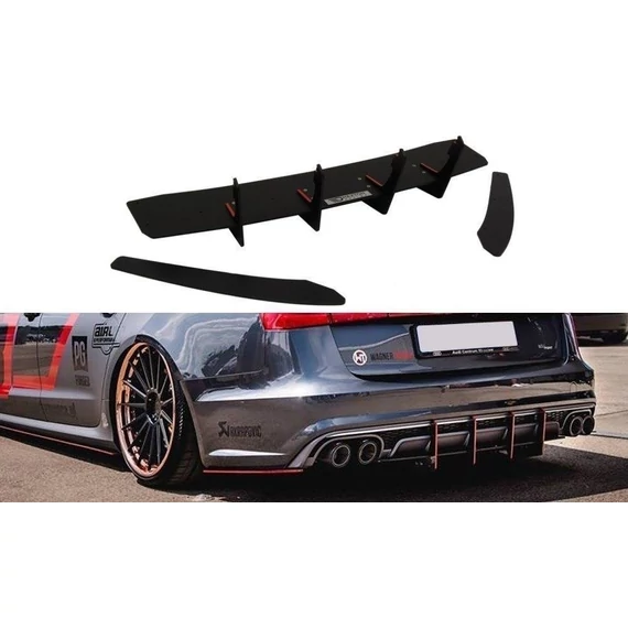 Rear Diffuser & Hátsó Oldalsó Splitter Audi S6 C7 FL