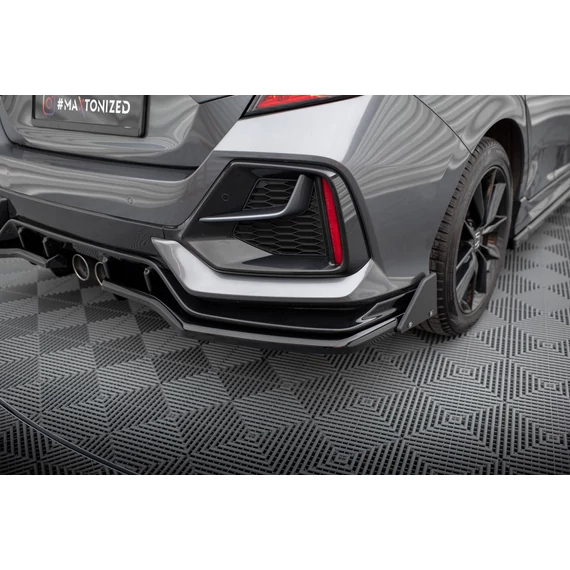 Központi Hátsó Splitter (with vertical bars) + Flaps Honda Civic Sport Mk 10 Facelift