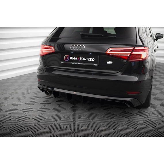 Hátsó Diffúzorok Audi A3 Sportback 8V Facelift (Version with one exhaust tip on single side)