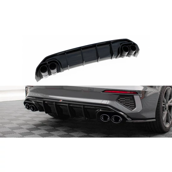 Hátsó Diffúzorok + Exhaust Ends Imitation Audi A3 S-Line Sedan 8Y