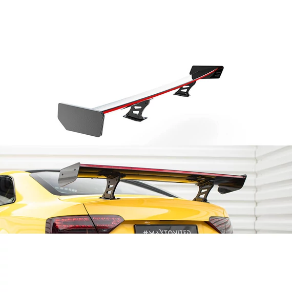 Carbon Spoiler With Internal Brackets Uprights + LED Audi A5 Coupe 8T