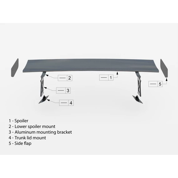 Carbon Spoiler With External Brackets Uprights BMW 3 / M3 Coupe E92