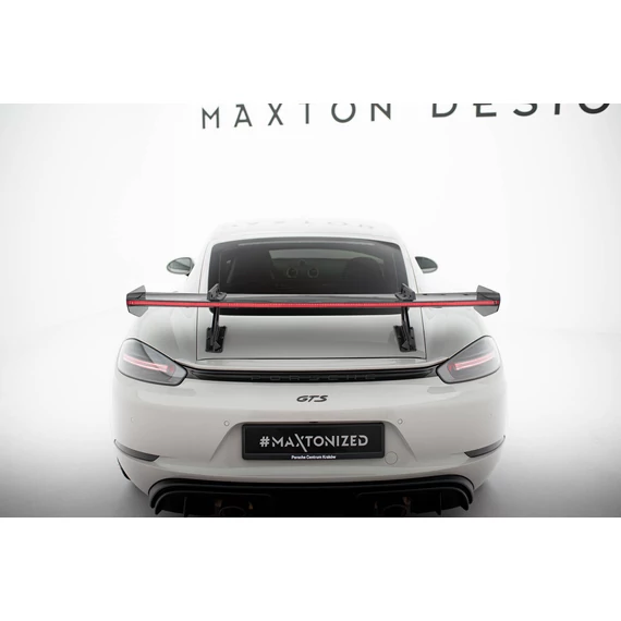 Carbon Spoiler With Upper Swan Mounting V.1 + LED Porsche 718 Cayman 982c