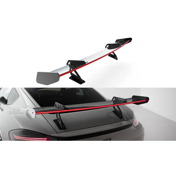 Carbon Spoiler With Upper Swan Mounting V.1 + LED Porsche 718 Cayman 982c